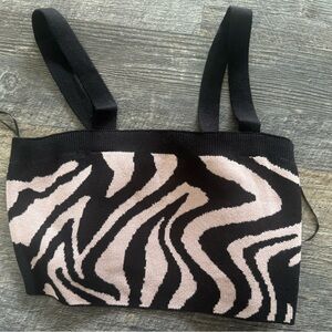 NWT 525 America‎ Revolve crop Top knit Zebra animal print tank size large